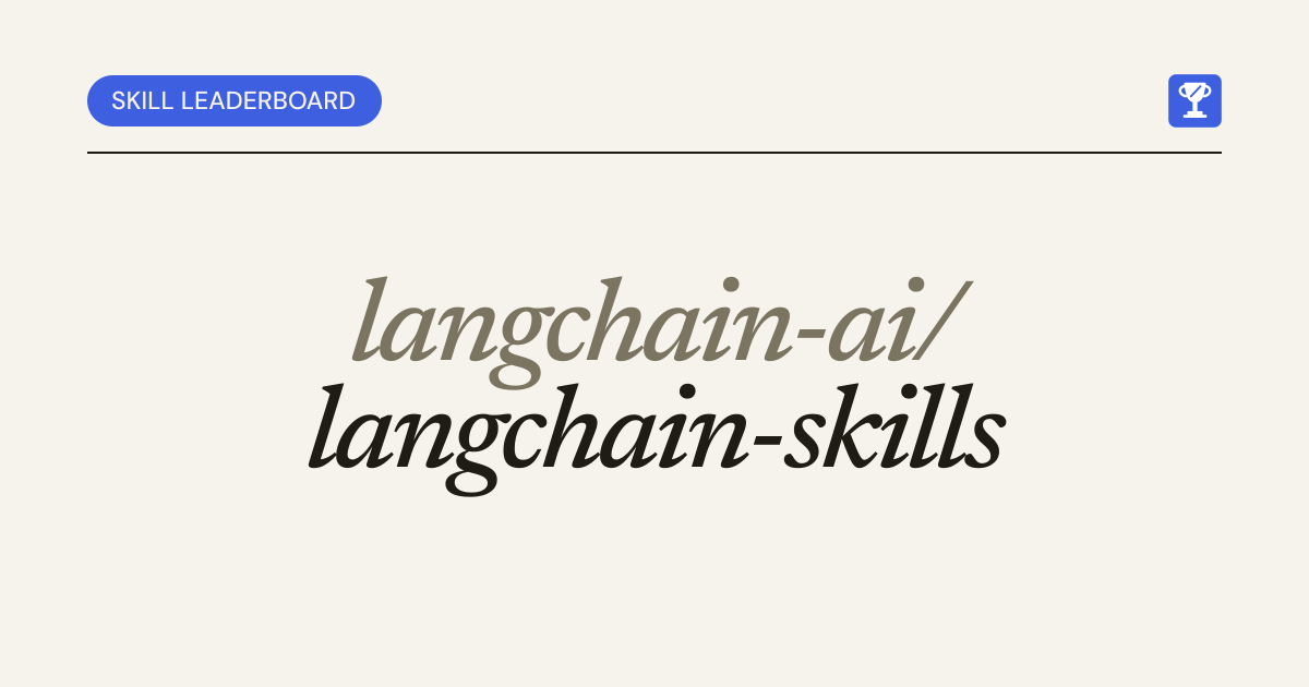 langchain-ai/langchain-skills · The Skill Leaderboard